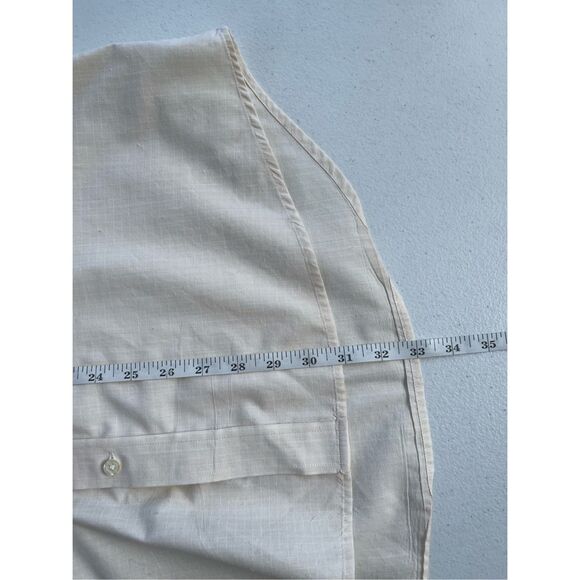Givenchy Cream Short Sleeve Button Down Shirt Rockabilly Plaid Size Medium 16.5 - Picture 4 of 5